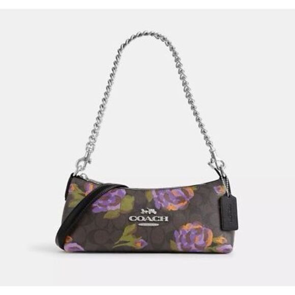 Coach Charlotte Shoulder Bag Signature Crossbody Rose Print NWOT - Picture 1 of 5